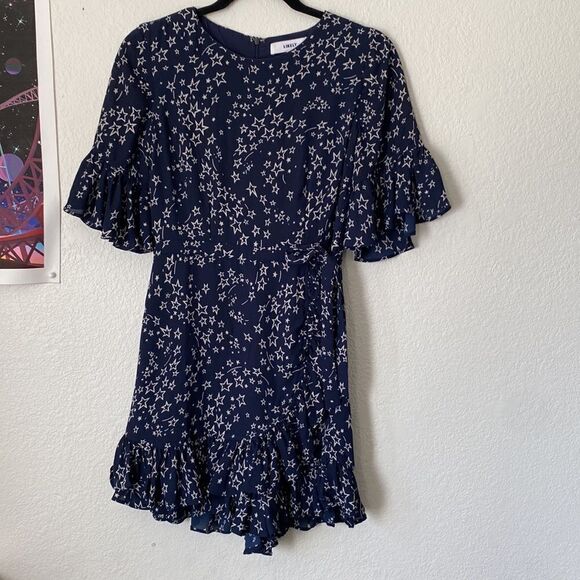 Likely Delilah Star Pattern Blue Wrap Romper - Picture 6 of 10